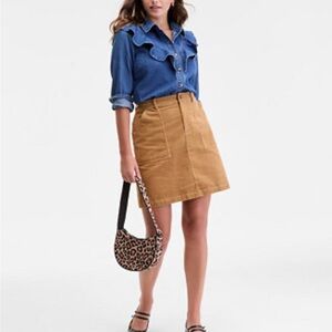 Tommy Hilfiger Tan Corduroy Mini Skirt Size 12
